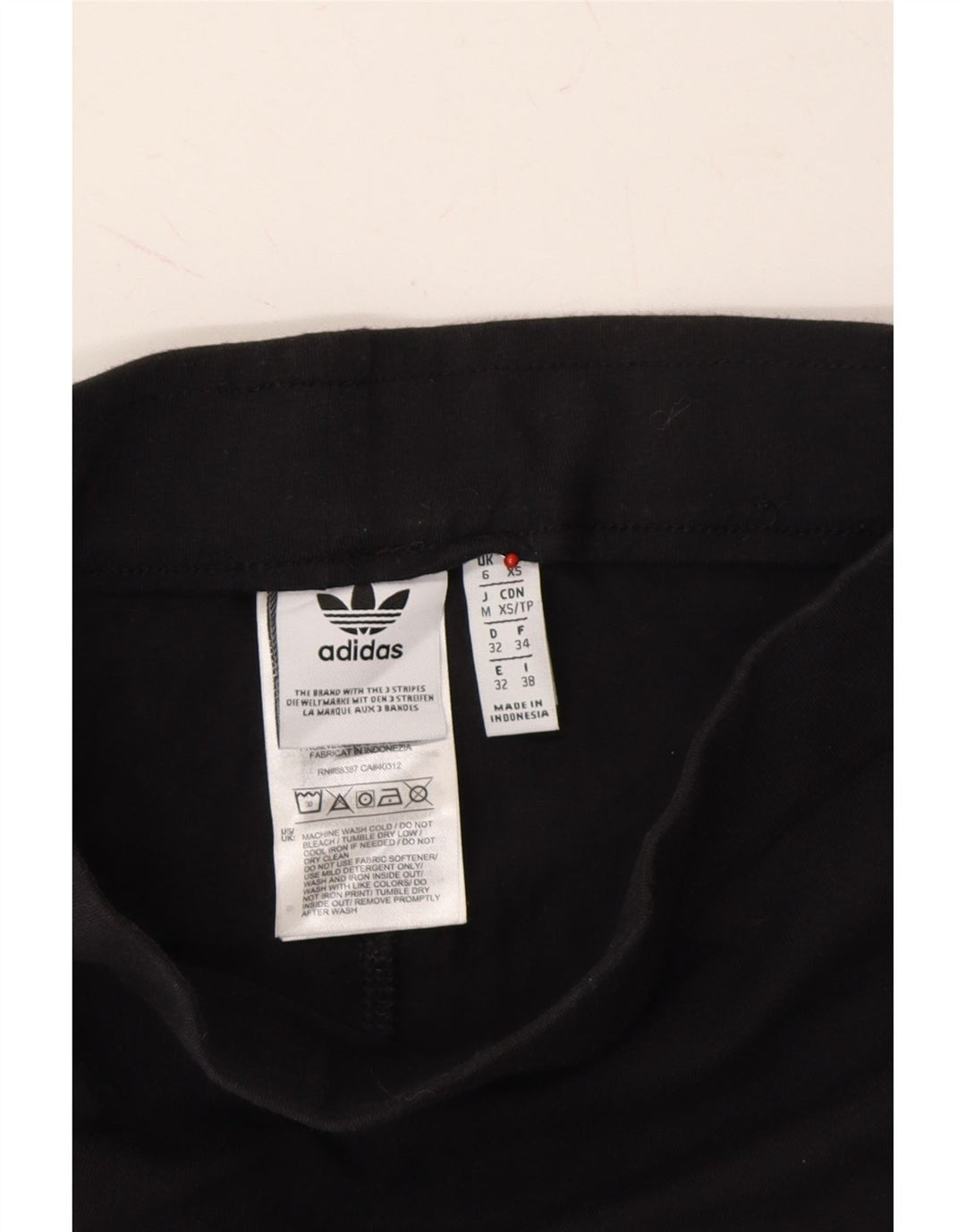 ADIDAS Womens Graphic Leggings UK 6 XS Black Vintage Adidas and Second-Hand Adidas from Messina Hembry 
