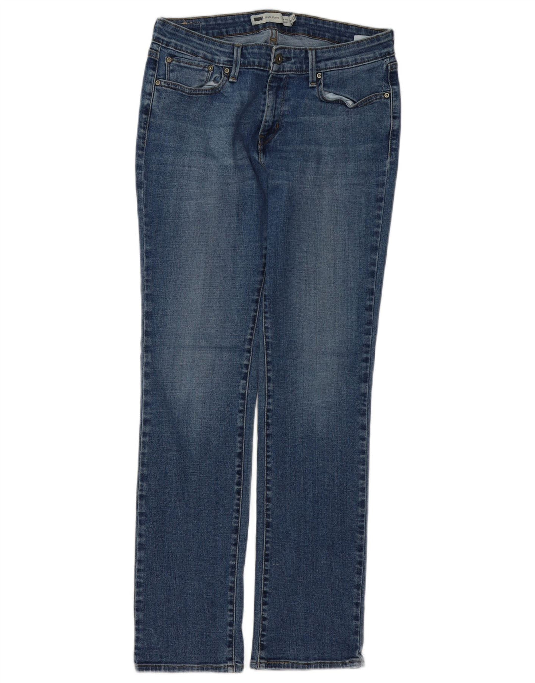 LEVI'S Damen Slight Curve Straight Jeans US 10 Large W32 L32 Blau