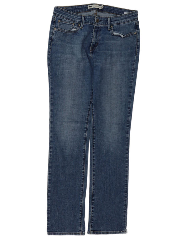 LEVI'S Damen Slight Curve Straight Jeans US 10 Large W32 L32 Blau