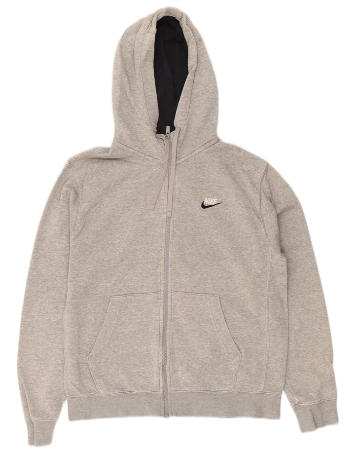 Nike Herren-Kapuzenpullover mit Reißverschluss, mittelgrau gefleckte Baumwolle