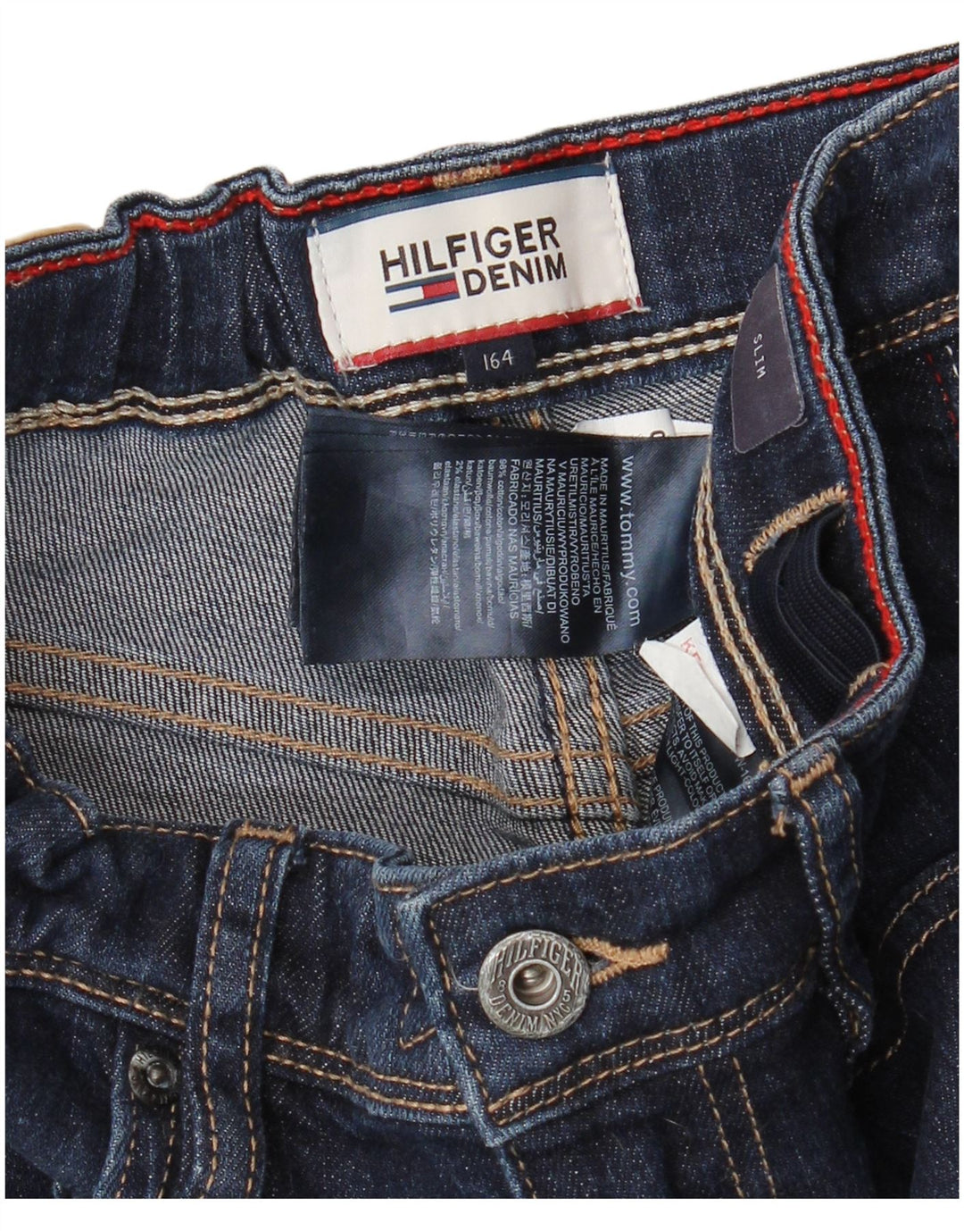 TOMMY HILFIGER Jungen Slim Jeans 13-14 Jahre W26 L29 Blaue Baumwolle
