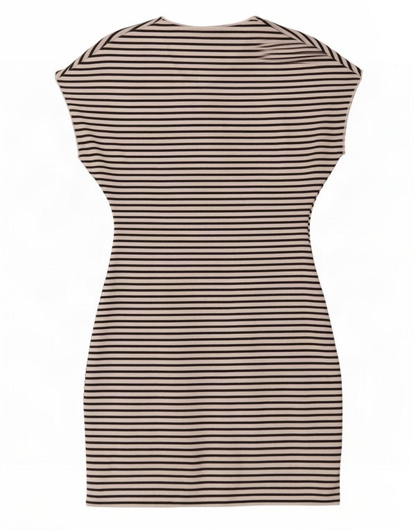 Figurbetontes Damenkleid von Zara, Gr. 8, klein, weiß gestreift