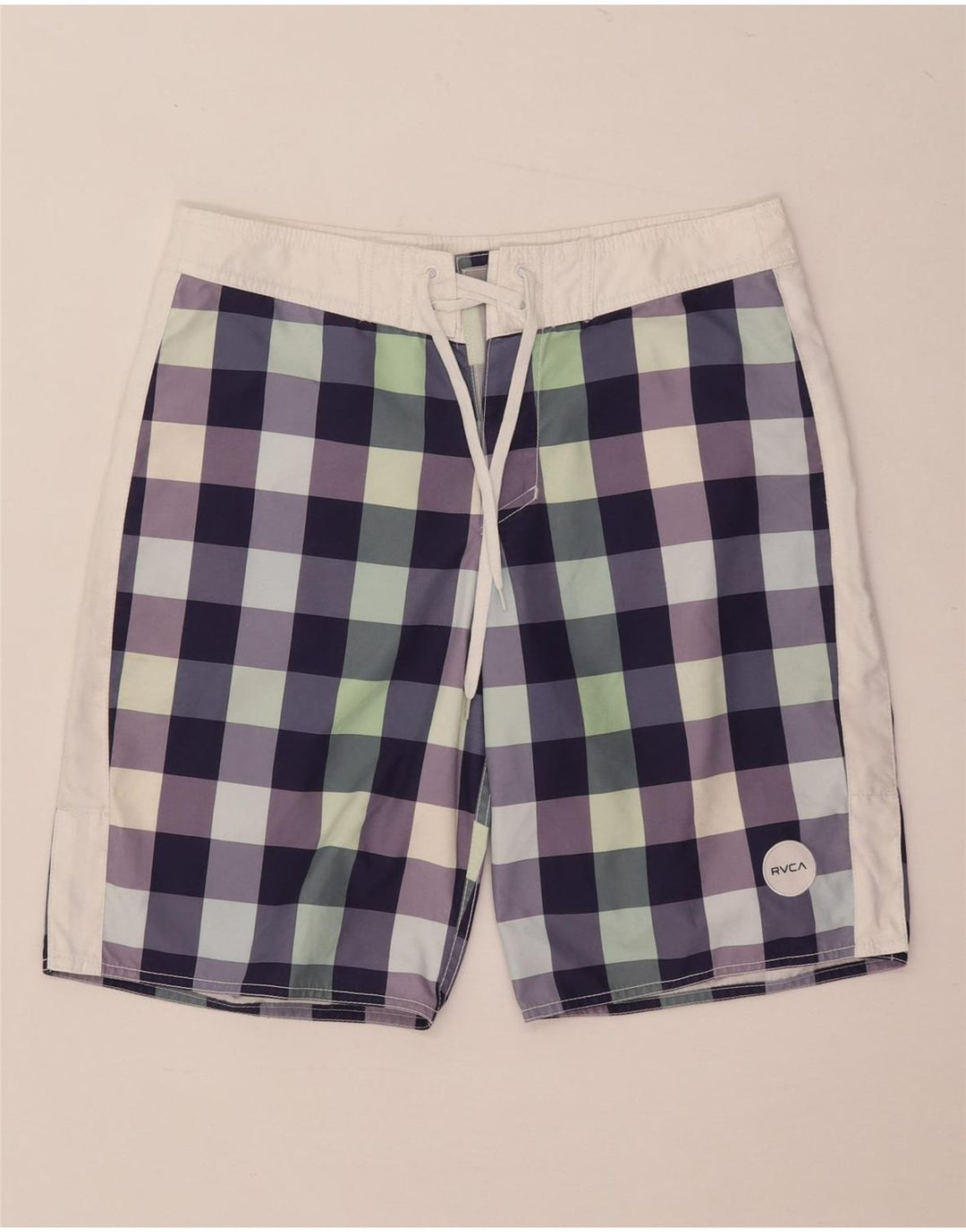 RVCA Herren-Badeshorts, mittelgroß, mehrfarbig, Gingham-Polyester