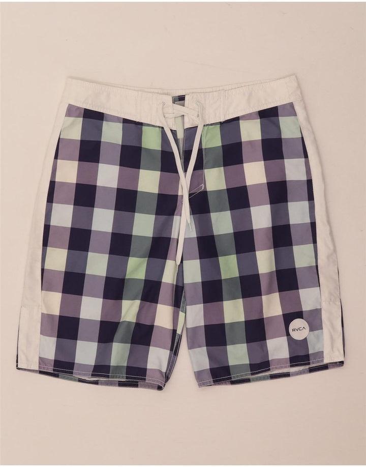 RVCA Herren-Badeshorts, mittelgroß, mehrfarbig, Gingham-Polyester