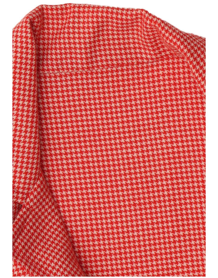 Vintage Damen Zweireiher Blazer Jacke UK 14 Medium Red Houndstooth