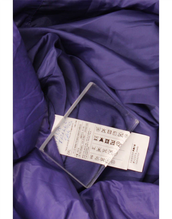 BENETTON Wattierte Mädchenjacke mit Kapuze, 11–12 Jahre, 2XL, Lila, Polyester