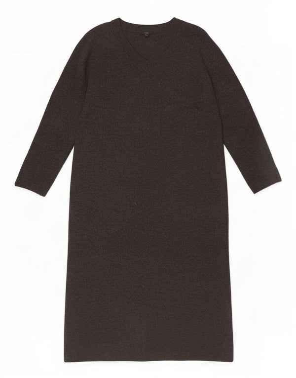 Cos Langarm-Pulloverkleid für Damen UK 14 Mittelgraue Wolle