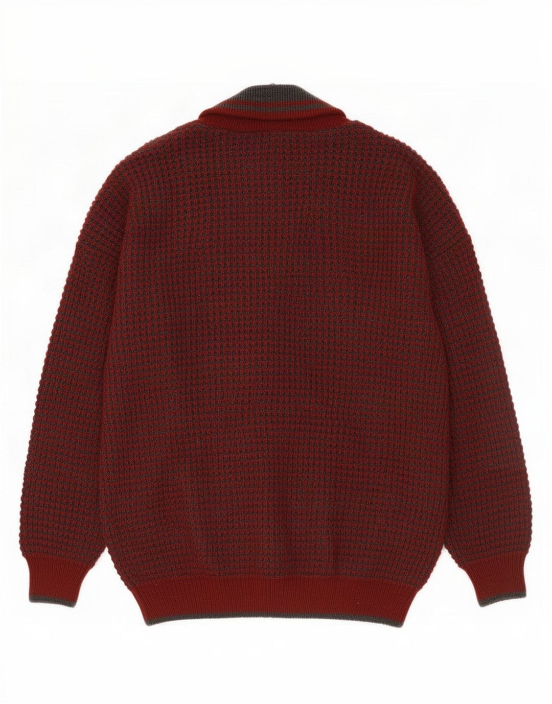 Vintage Herren Cardigan Pullover IT 48/50 Mittlere Burgunderwolle