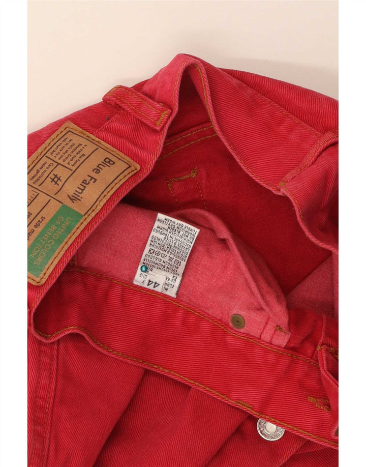 Benetton Damen Mini-Jeansrock IT 44 Medium W26 Rote Baumwolle