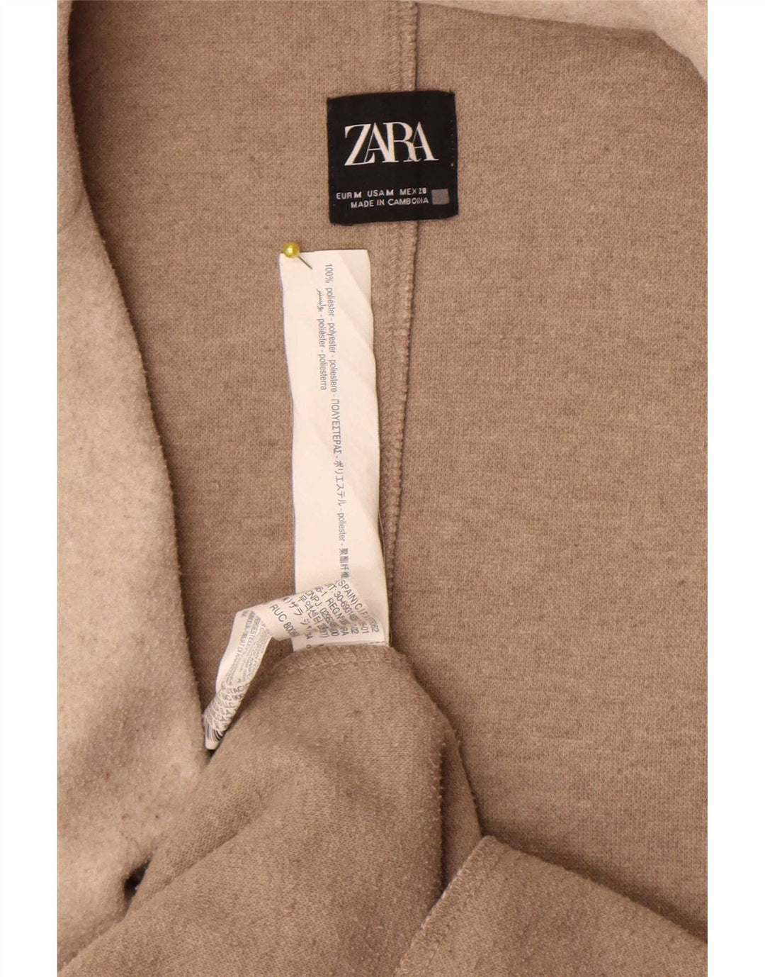 Zara Damen Mantel UK 12 Medium Beige Polyester