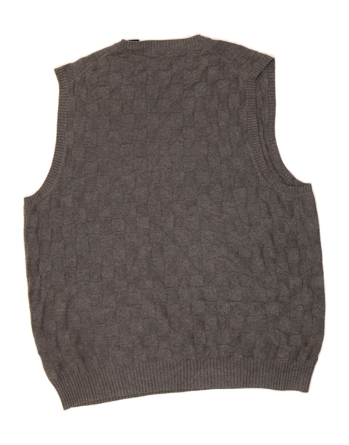 IZOD Mens Vest Tank Top Large Grey Check Cotton Vintage Izod and Second-Hand Izod from Messina Hembry 