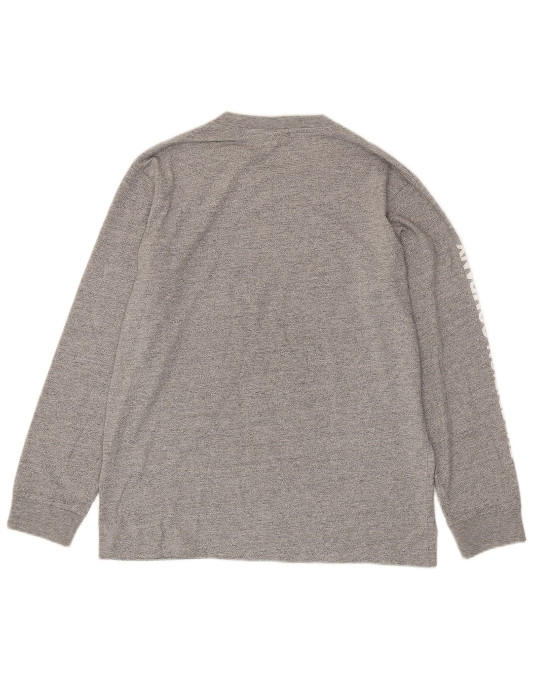 SUPERDRY Herren-Grafik-Oberteil mit langen Ärmeln, Mittelgrau gesprenkelte Baumwolle