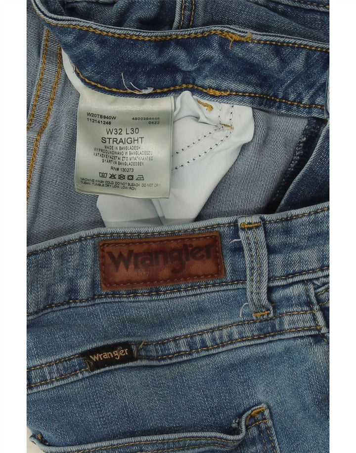 Wrangler Herren Straight Jeans W32 L30 Blaue Baumwolle