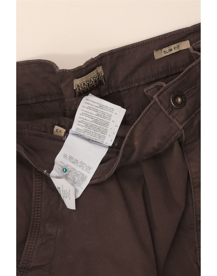 Napapijri Herren Slim Cargohose W33 L32 Graue Baumwolle