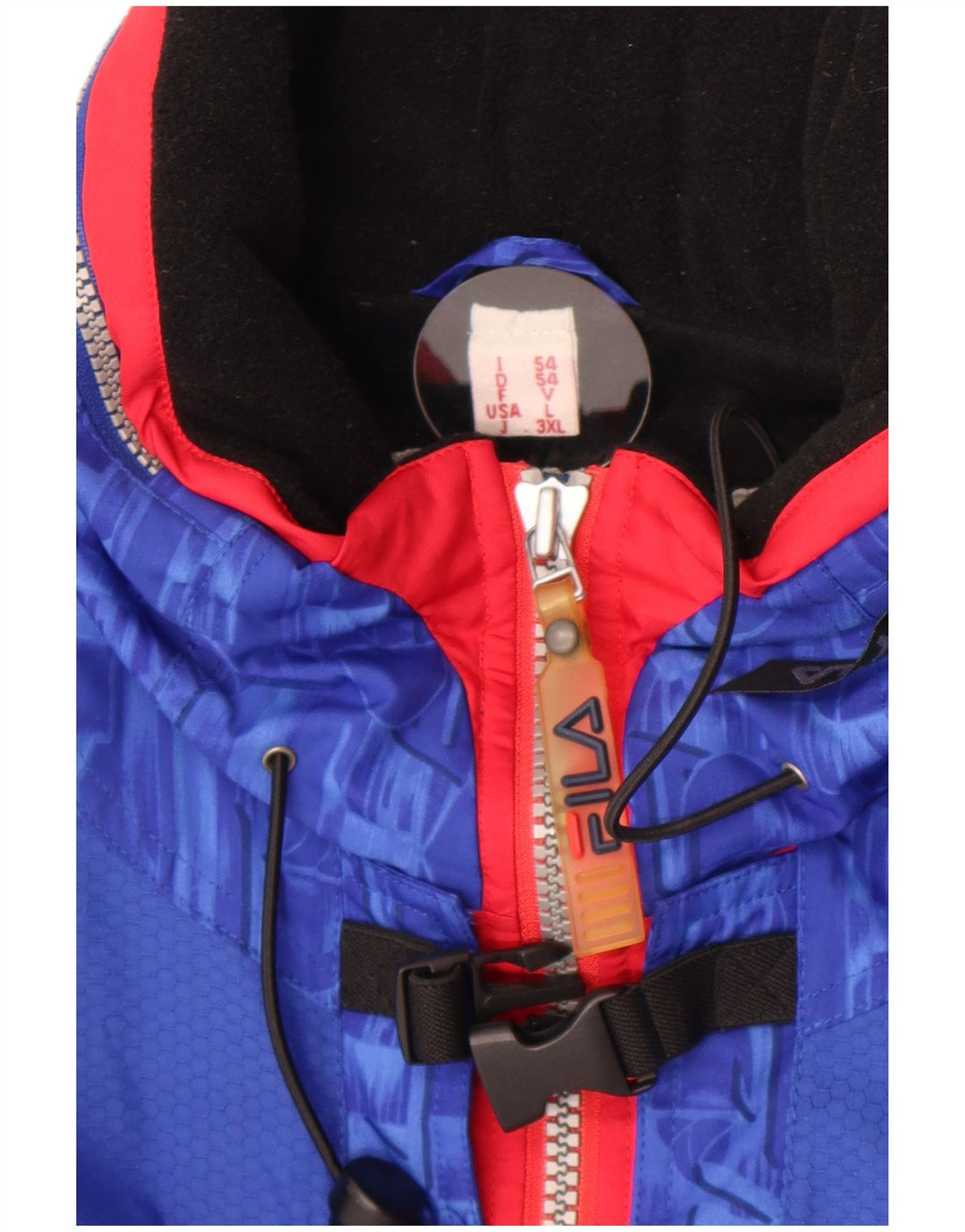 Fila Damen Skijacke IT 54 3XL Blau Geometrisch