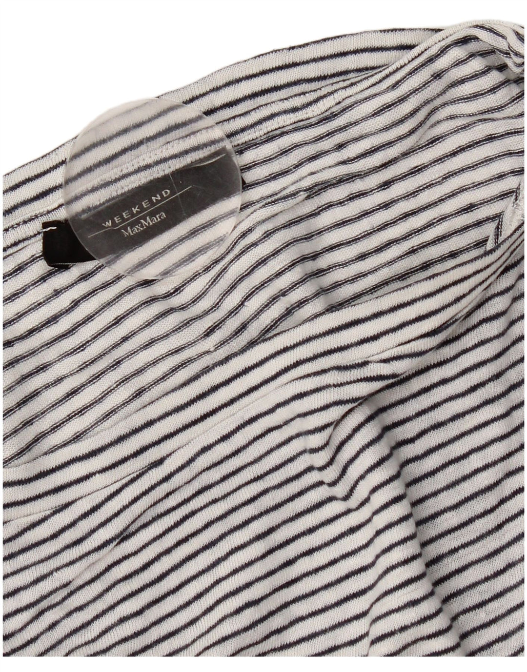 Max Mara Damen Weekend T-Shirt Top UK 14 Mittelweiß gestreift nautisch