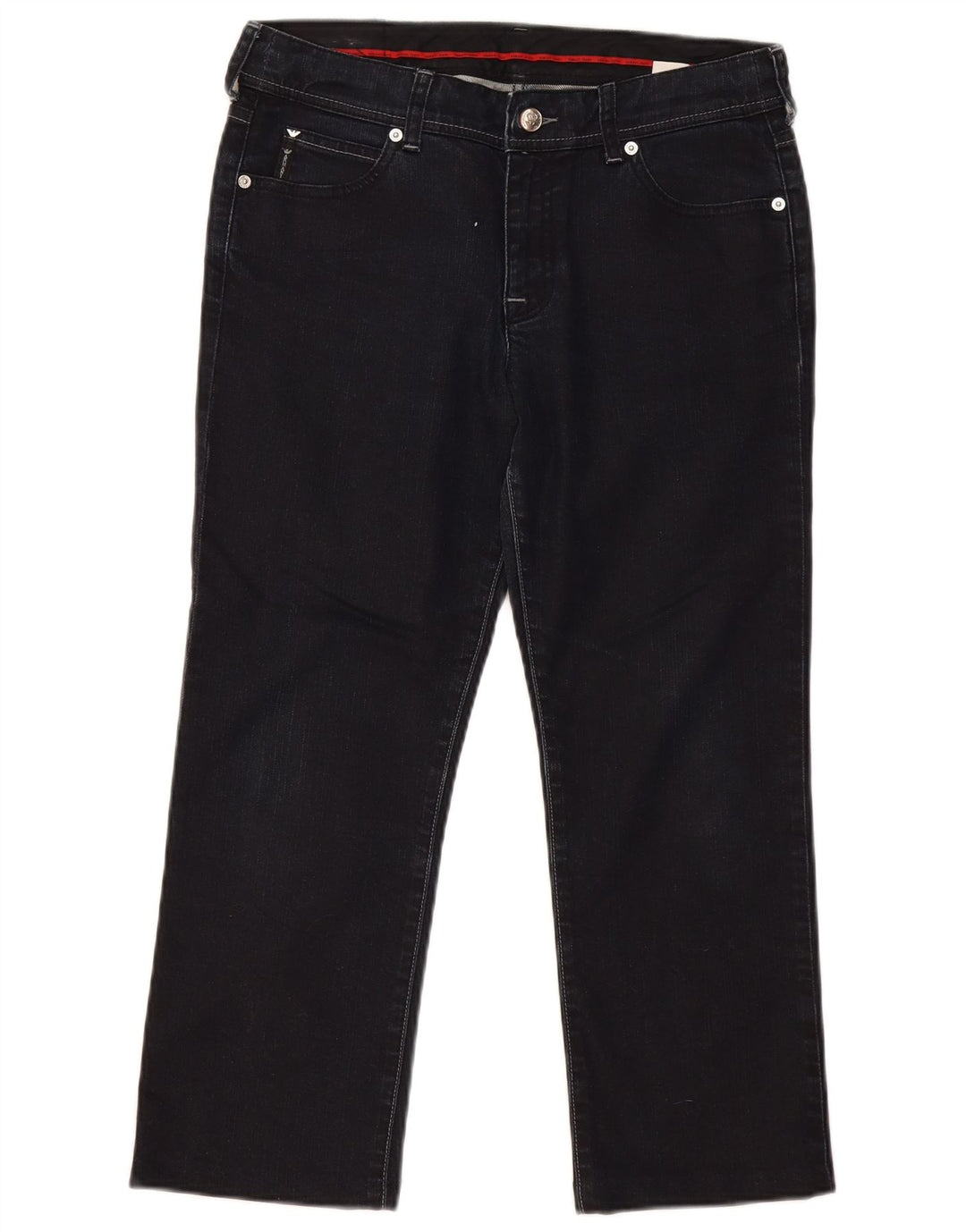 Armani Damen Straight Jeans W29 L24 Marineblaue Baumwolle