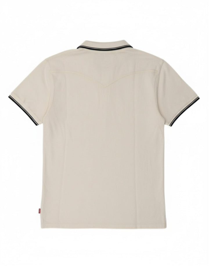 LEVI'S Mens Polo Shirt Large White Cotton