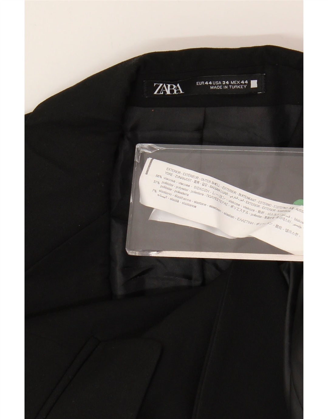 ZARA Herren 2-Knopf-Blazerjacke EU 44 XS Marineblaue Viskose