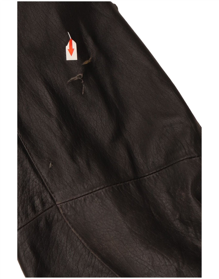 Vintage Herren Lederjacke IT 54 2XL Schwarzes Leder