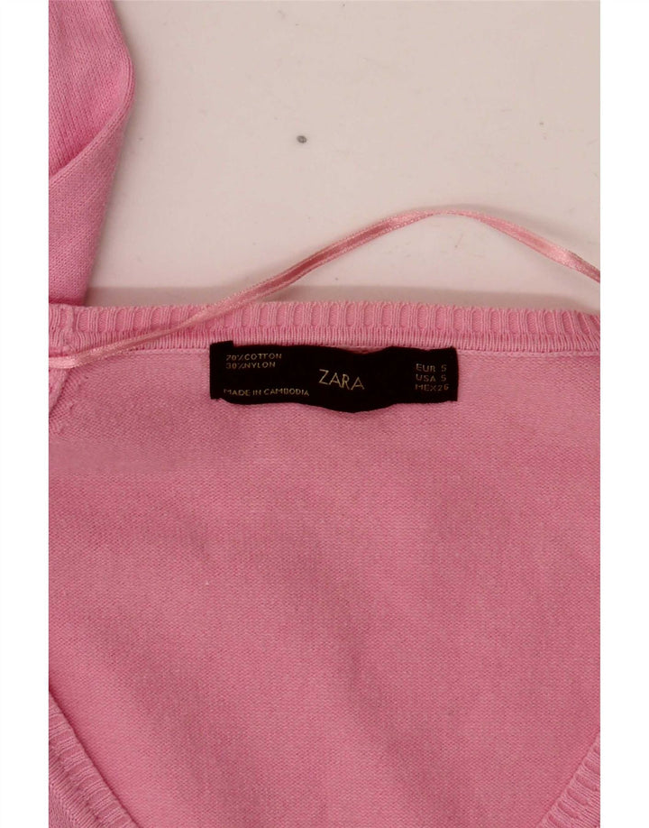 Zara Damen-Cardigan-Pullover UK 10 Small Pink