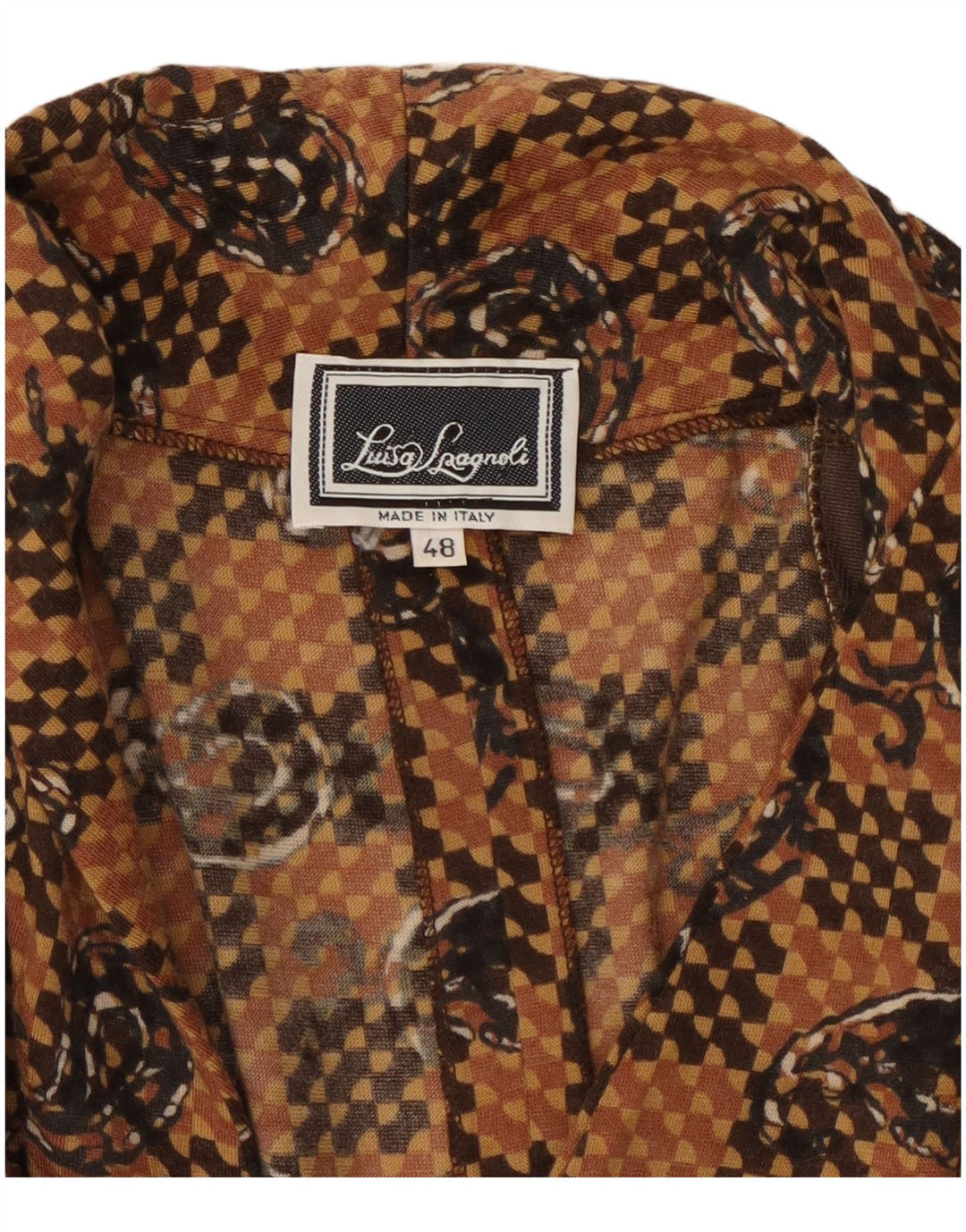 LUISA SPAGNOLI Damen 2-Knopf-Blazerjacke IT 48 XL Braun Paisley