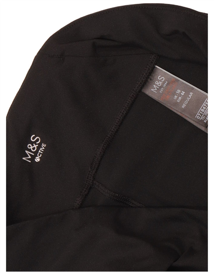 MARKS & SPENCER Damen Sportshorts mit normaler Passform, UK 16, Größe L, Schwarz