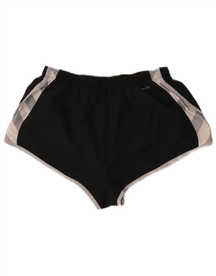 Nike Damen-Sportshorts, mittelgroß, W28, L12, schwarzes Colourblock-Polyester
