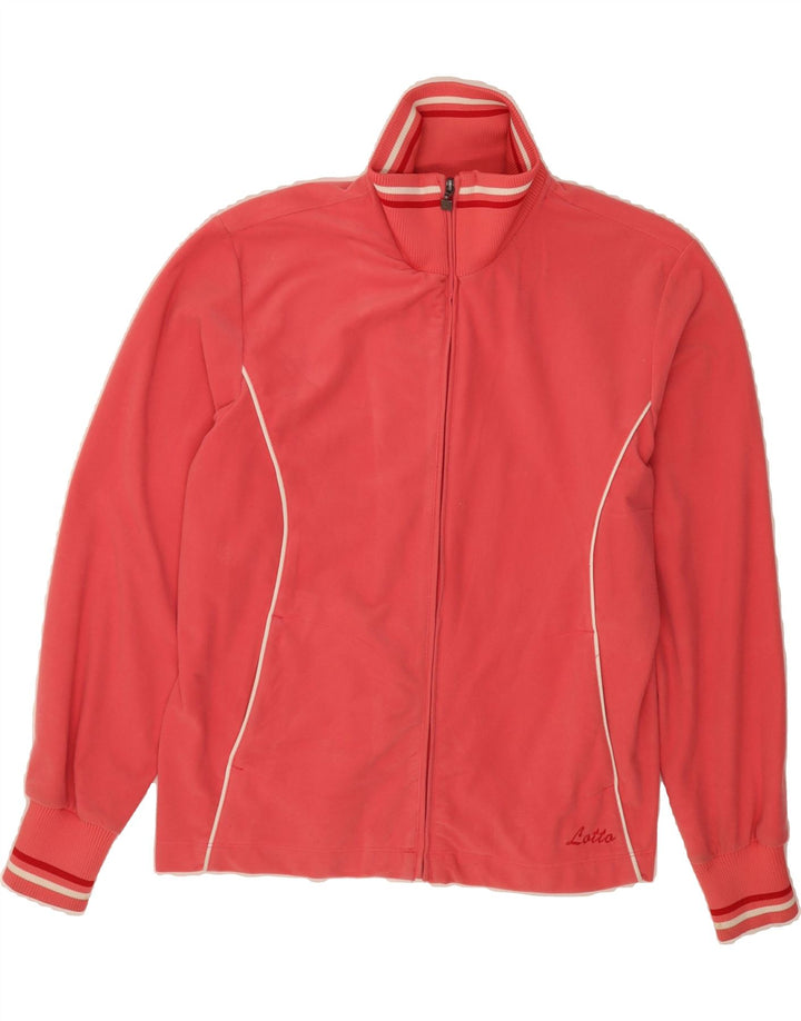LOTTO Womens Tracksuit Top Jacket UK 16 Large Red Polyester Vintage Lotto and Second-Hand Lotto from Messina Hembry 