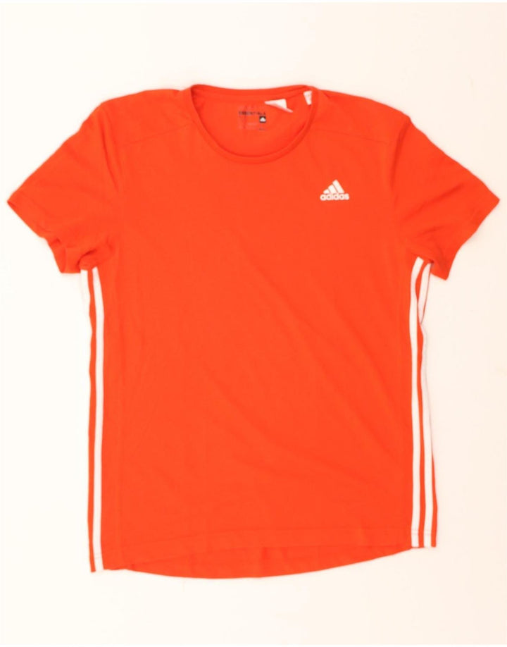 ADIDAS Mens Climalite T-Shirt Top Medium Orange Cotton Vintage Adidas and Second-Hand Adidas from Messina Hembry 