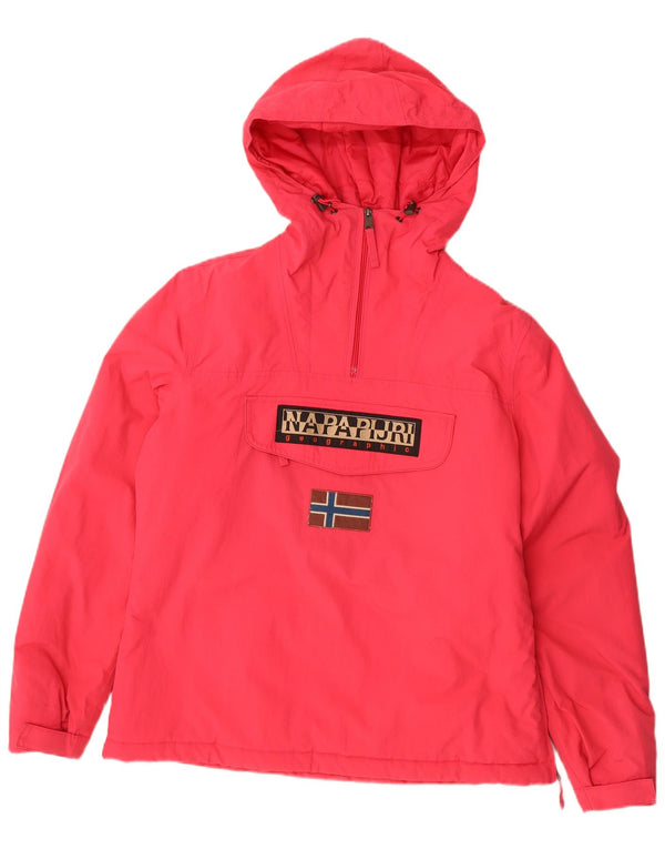 Napapijri Womens Graphic Hooded Anorak Jacket UK 44 2XL Rot Polyamid