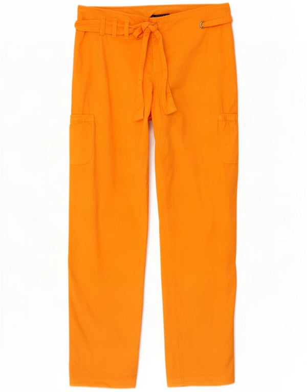 Sisley Damen gerade Cargohose IT 42 Medium W30 L33 Orange Baumwolle