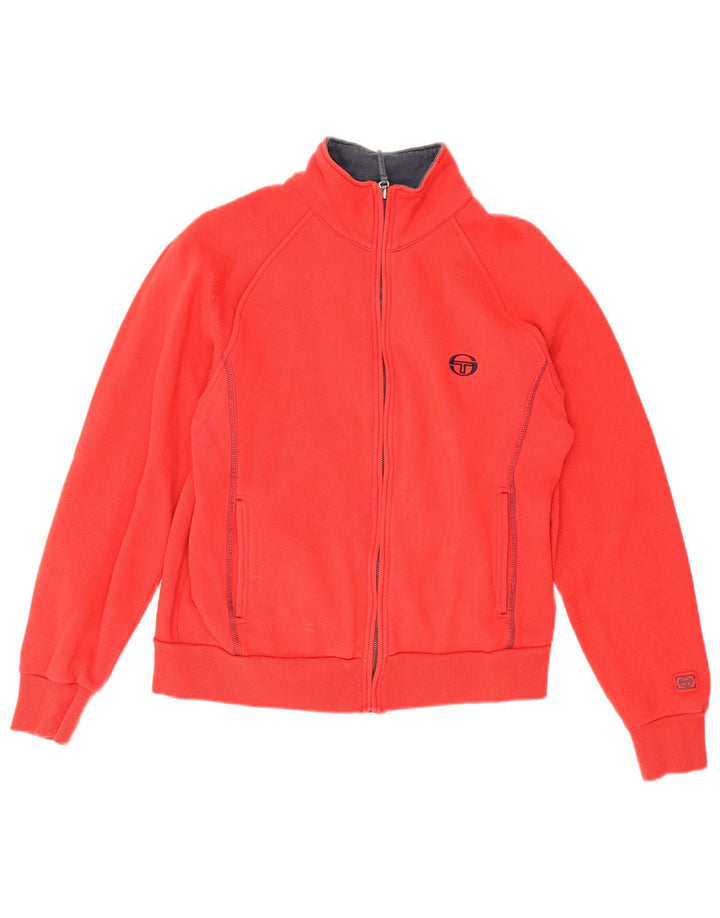 Sergio Tacchini Damen-Trainingsanzug-Top-Jacke, UK 14, mittelrote Baumwolle