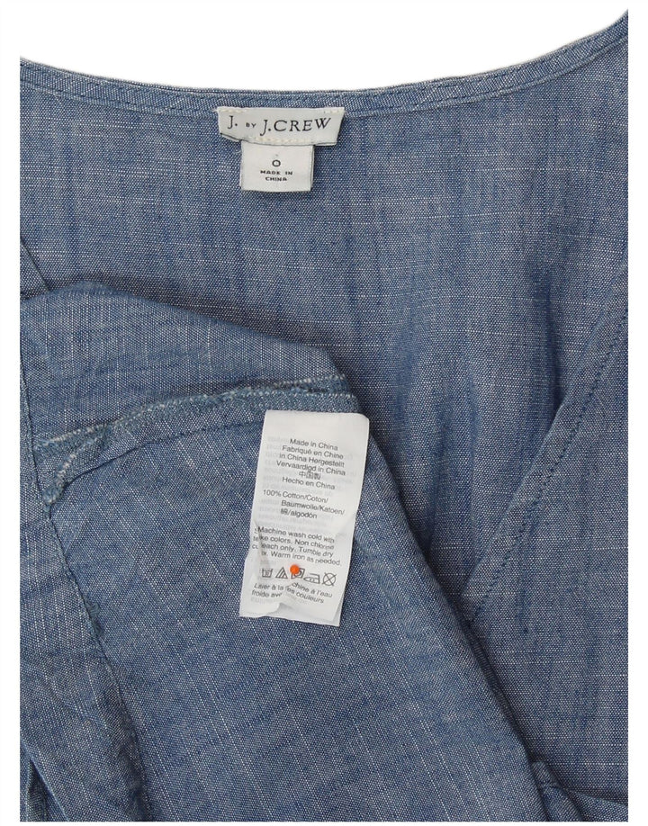 J. CREW Damen Blusentop US 0 XS Blaue Baumwolle