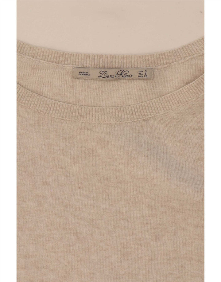 Übergroßes Blusenoberteil für Damen von Zara, Gr. 10, Größe S, Beige