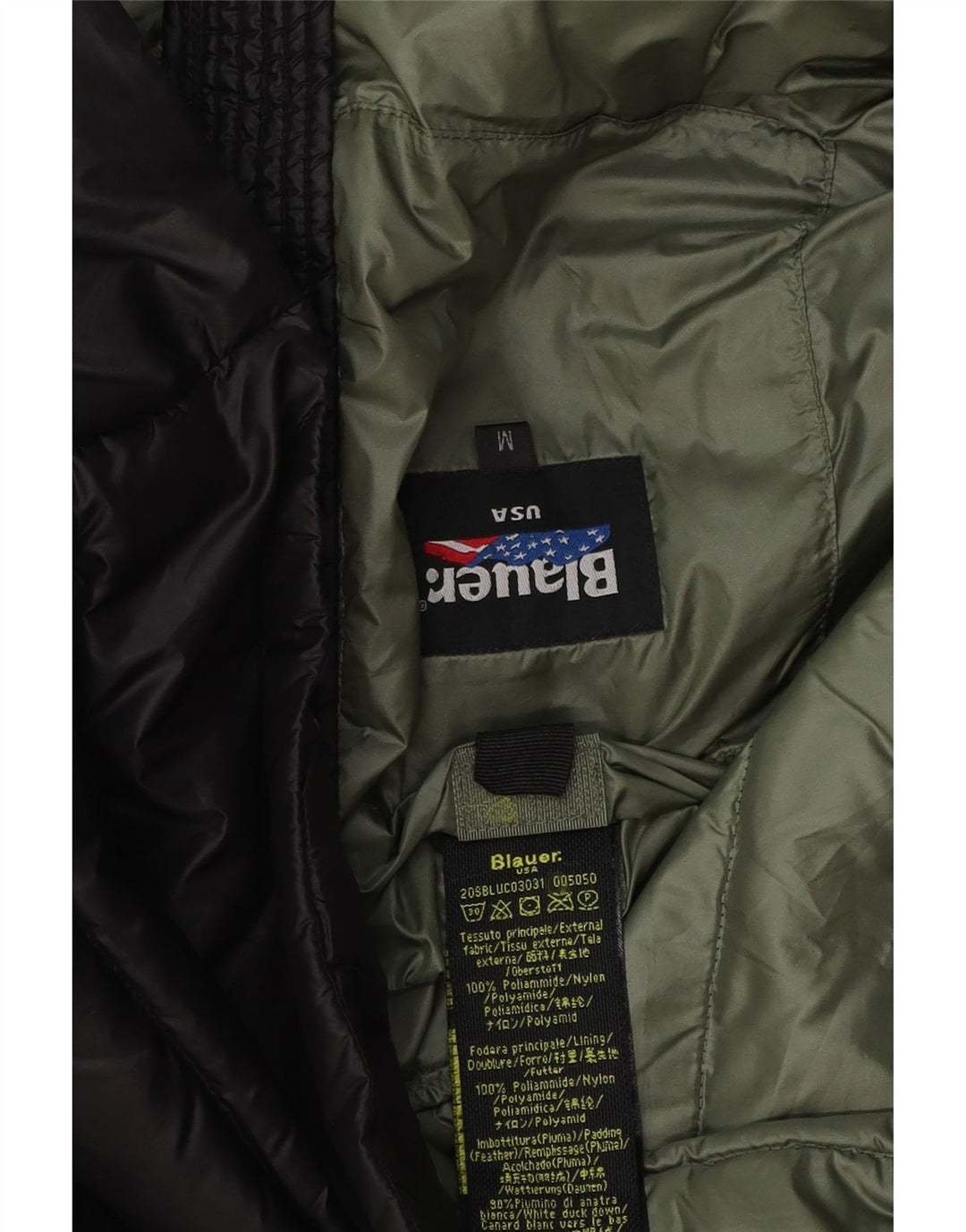 Blauer Herren Wattierte Jacke UK 38 Medium Schwarz Polyester