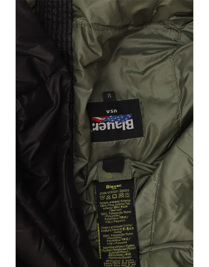 Blauer Herren Wattierte Jacke UK 38 Medium Schwarz Polyester