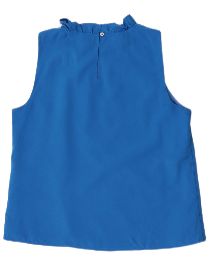 J. Crew Ärmelloses Damen-Blusenoberteil UK 14 Mittelblaues Polyester