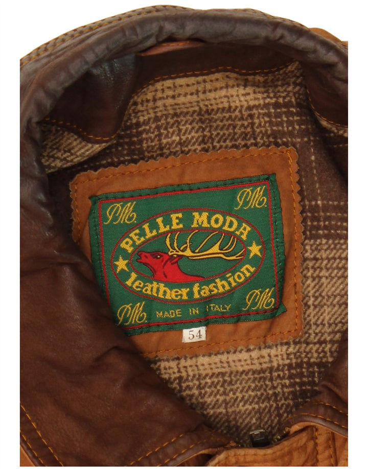 Pelle Moda Herren Wildlederjacke IT 54 2XL Braunes Leder
