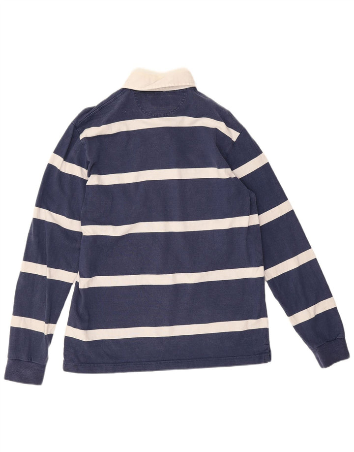Hackett Herren-Langarm-Rugby-Poloshirt, Größe S, Marineblau gestreift