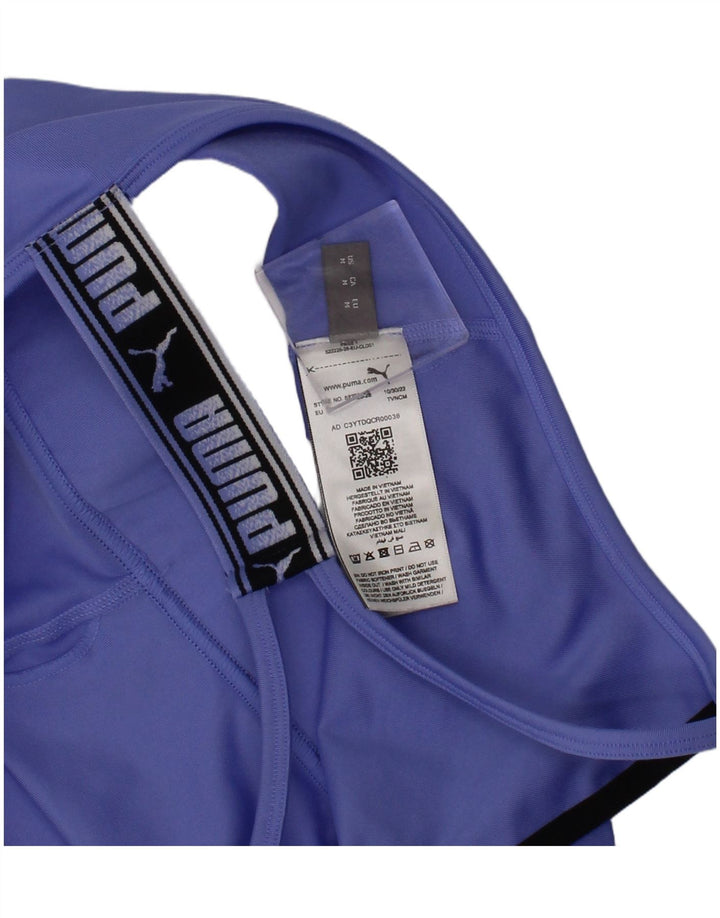 Puma Damen Grafik-Sport-BH-Oberteil, Mittelblau, Polyester, Sport