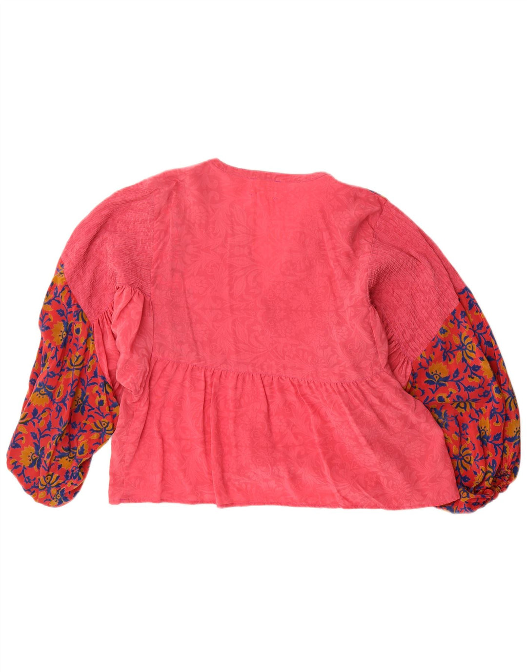 Sissel Edelbo Damen-Oversize-Pullover-Hemd, Gr. 10, kleine rosafarbene Blumenseide