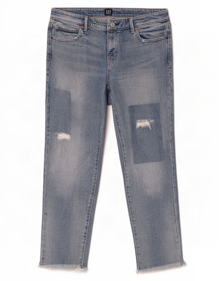 Gap Distressed Slim Jeans für Damen W28 L26 Blaue Baumwolle
