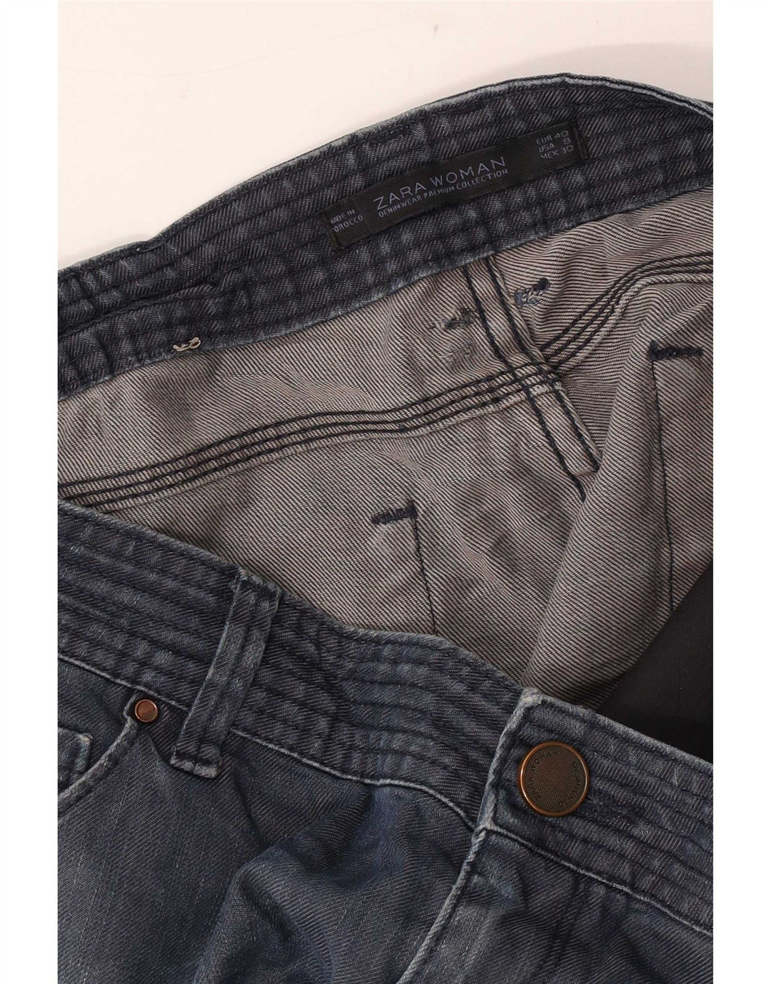Zara Damen Slim Jeans EU 40 Medium W30 L30 Marineblau
