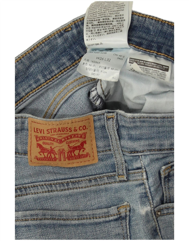 Levi's Damen 711 Skinny Jeans W26 L32 Blaue Baumwolle