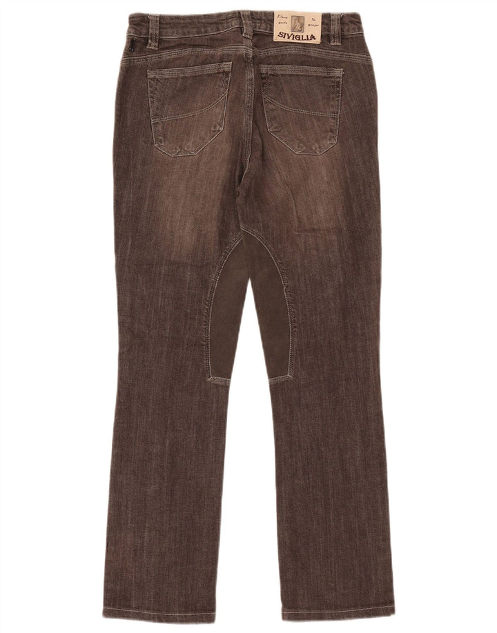 SIVIGLIA Damen Straight Jeans W30 L27 Braune Baumwolle