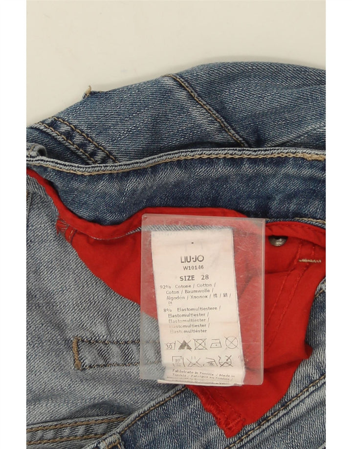 LIU JO Damen Straight Jeans W28 L30 Blaue Baumwolle