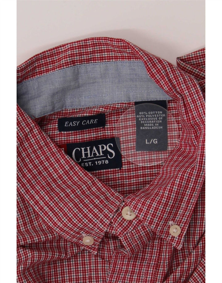 Chaps Herren-Kurzarmhemd, großes rotes Gingham-Baumwolle