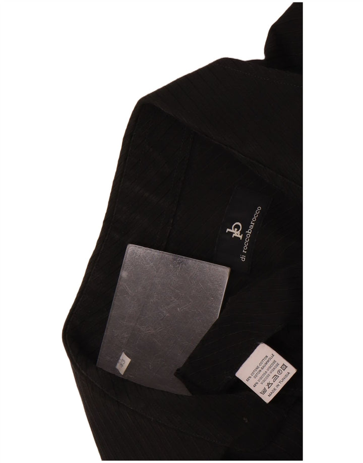 Roccobarocco Herrenhemd, Größe 43/17, XL, schwarz gestreift, Baumwolle