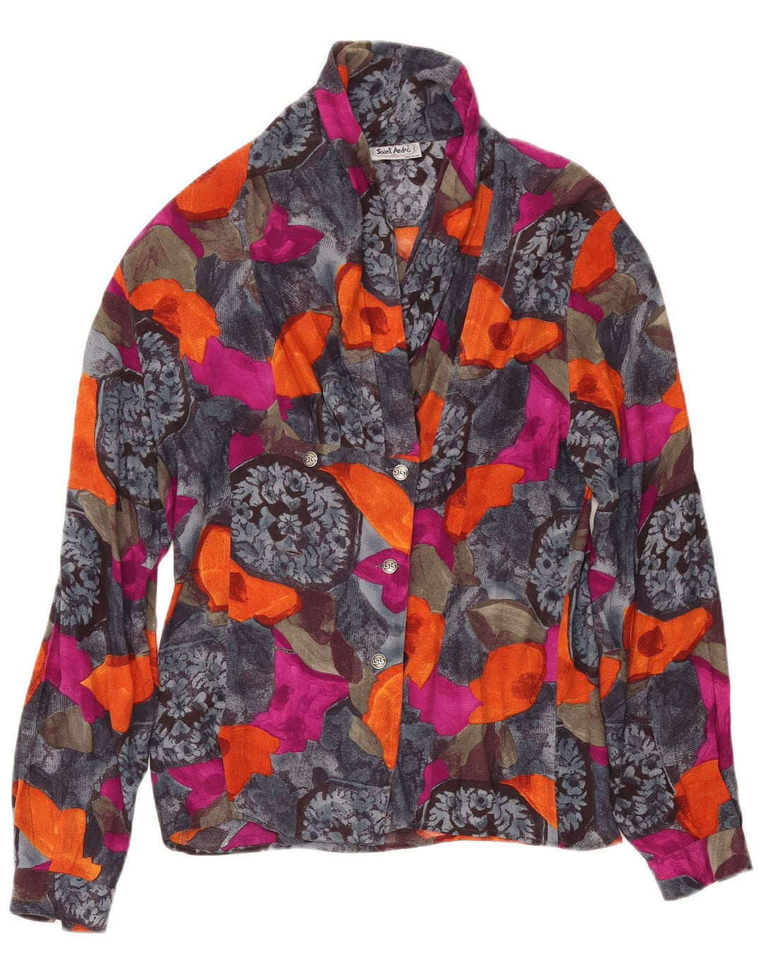 Saint Andrews Damen-Hemdbluse, Größe M, mehrfarbig, Blumenmuster, Viskose, UK 44